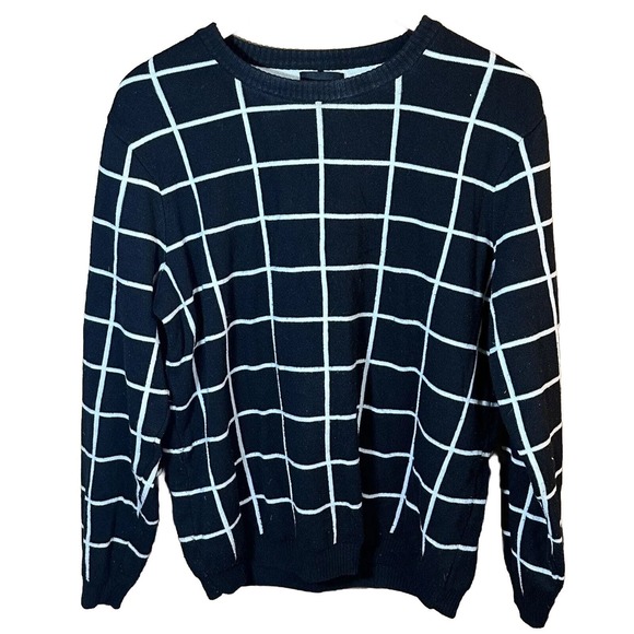 ASOS Sweaters - asos black/white grid long sleeve knit sweater